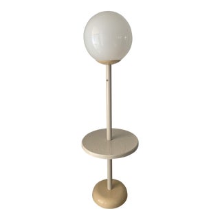 Vintage 1980s Mid-Century Lunar I Globe Floor Lamp & Table For Sale