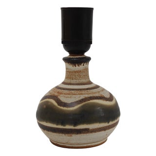 Small Danish Modern Brown Ceramic Table Lamp by Jette Hellerøe, 1960s For Sale