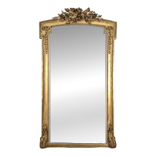Large Louis XVI Giltwood Mirror, 19th Century For Sale