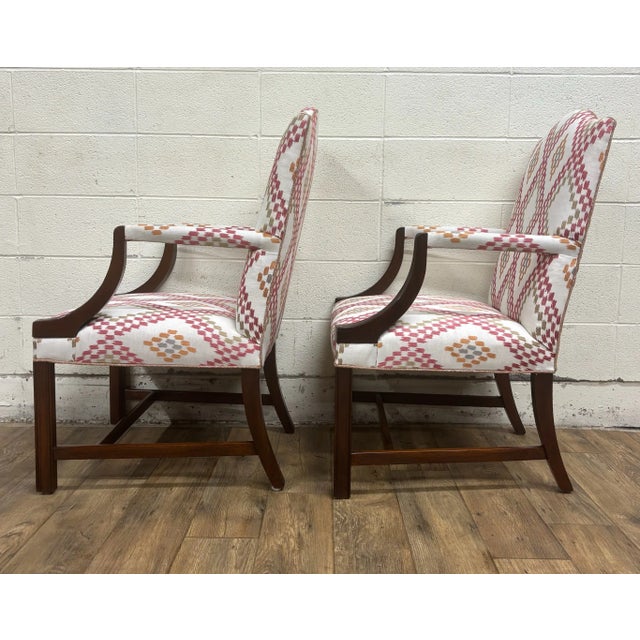 Vintage Chippendale George III Style Library Chairs - Pair For Sale - Image 9 of 9