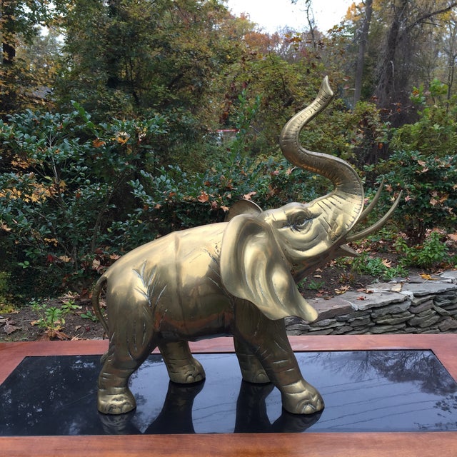Vintage Extra Large Brass Elephant Statue Chairish