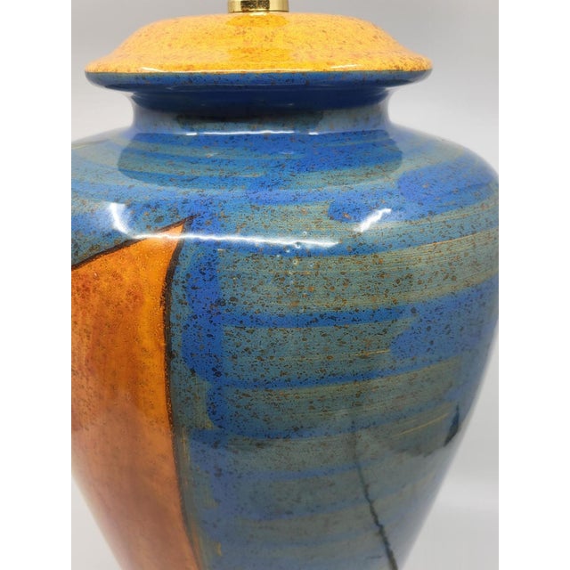 Large Table Lamp in French Ceramic by Hubert Olivier, 1990s For Sale - Image 3 of 11