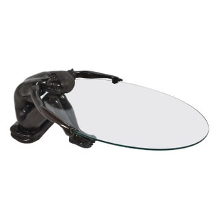 Bronze Nude Figure Coffee Table For Sale
