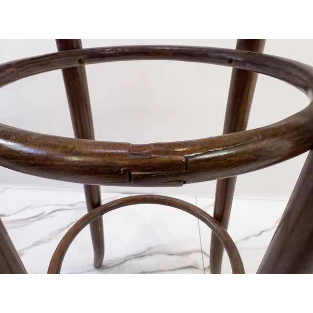 1960s Bentwood & Rattan Bar Stools Pair - Made in Yugoslavia For Sale In New York - Image 6 of 8