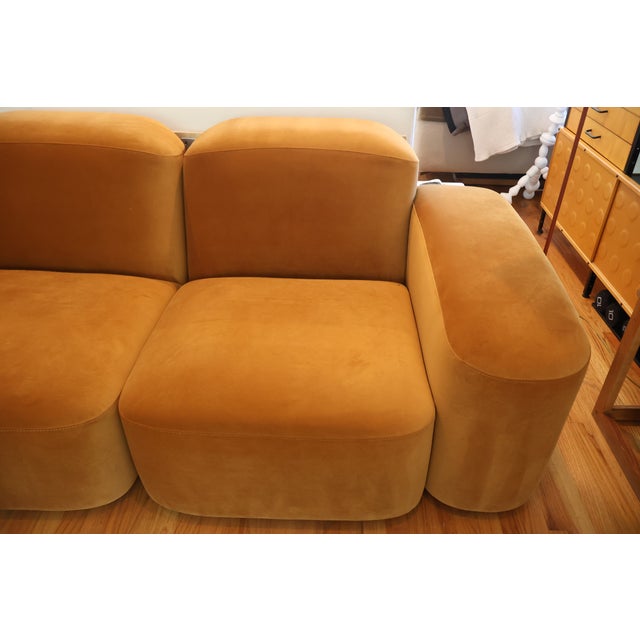 Sarah Ellison "Muse" 4-Piece Modular Sofa, Cognac Velvet For Sale - Image 11 of 12