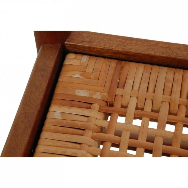 Colonial Ottoman in Orange Fabric by Ole Wanscher, 1980s For Sale - Image 9 of 12