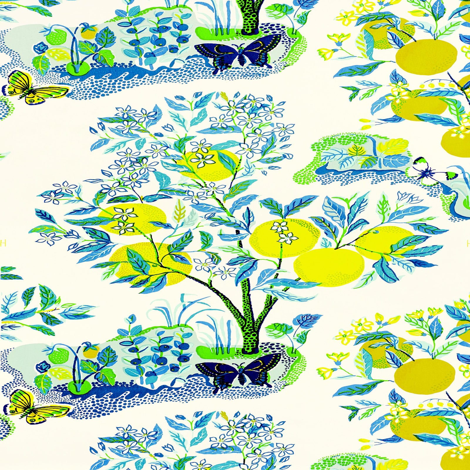 Schumacher X Josef Frank Citrus Garden Wallpaper in Pool Chairish