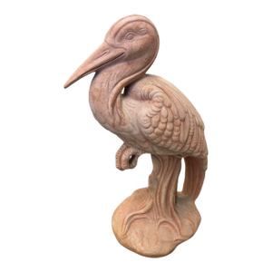 Vintage Italian Style Terracotta Heron or Crane Garden Statue