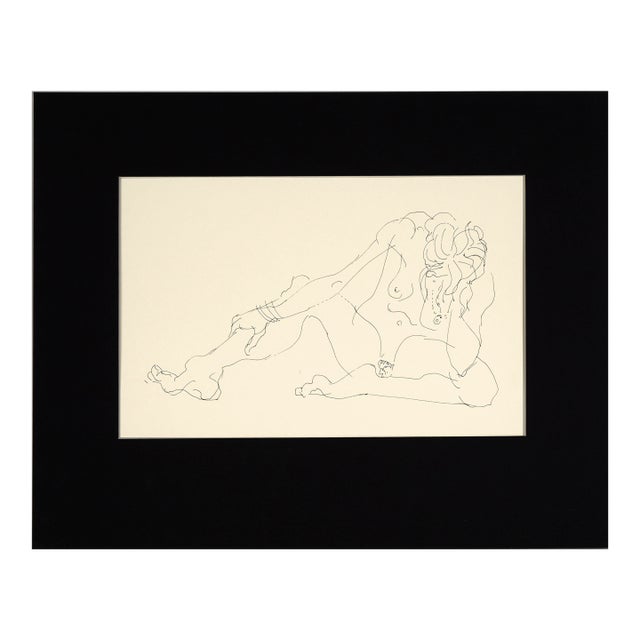 Single Female Nude - Original Line Drawing For Sale