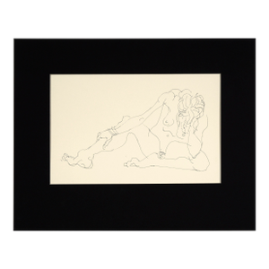 Single Female Nude - Original Line Drawing