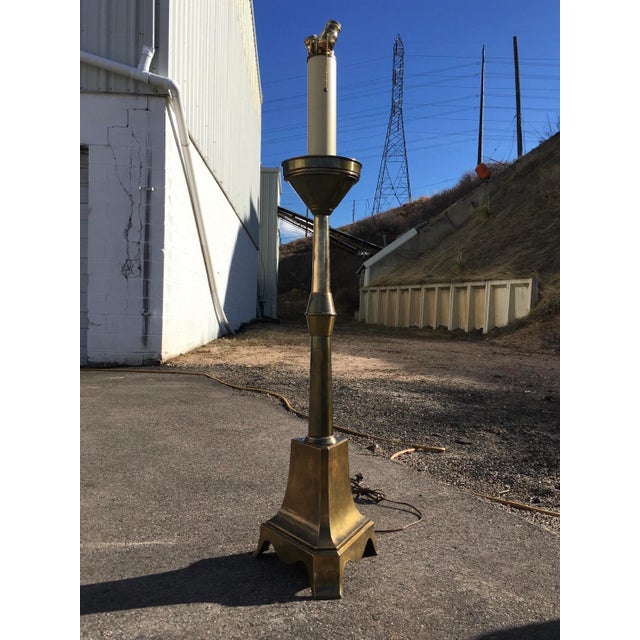 Chapman Brass Pyramid Floor Lamp in Mastercraft For Sale - Image 13 of 13