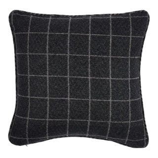 Schumacher Colorado 20" Pillow in Charcoal/Nickel For Sale