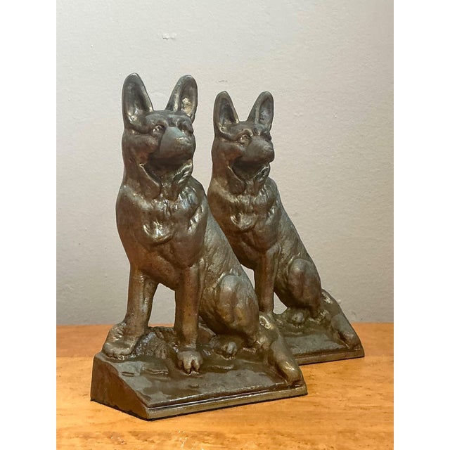 Vintage Bronze Dog Bookends - A Pair For Sale - Image 13 of 16