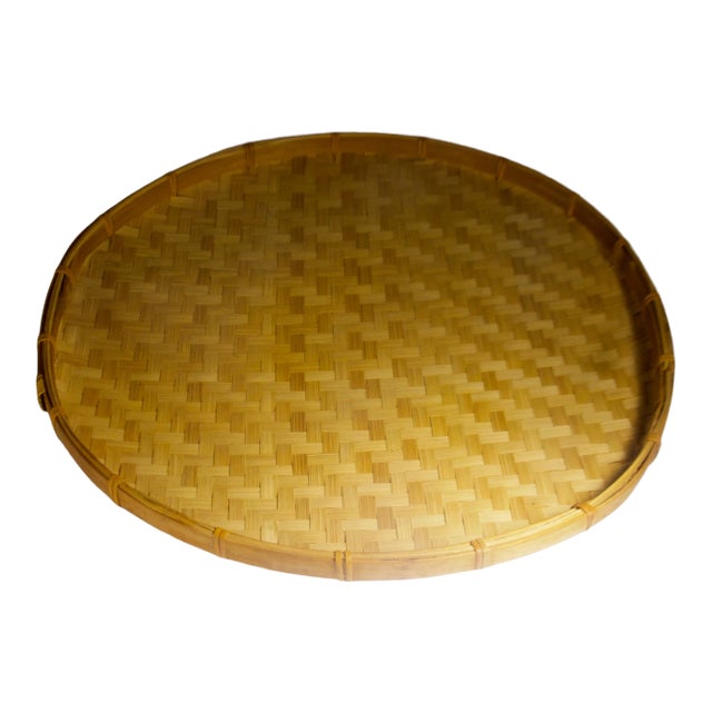 1970s Hand-Woven Rattan Display Tray For Sale
