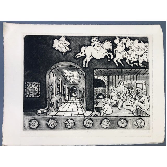 1972 Adrienne Anderson Annunciation & Bathers Artist Proof Etching For Sale - Image 4 of 4