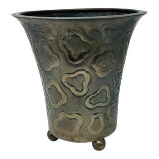 Vintage Large Copper Vase 13" | Brutalist Modern Hand Hammered India | Abstract Organic Decor For Sale