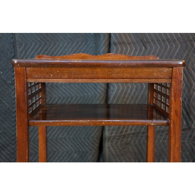 Mid 20th Century Mid Century Art Deco Style Mahogany Telephone Table Desk & Chair For Sale - Image 5 of 17