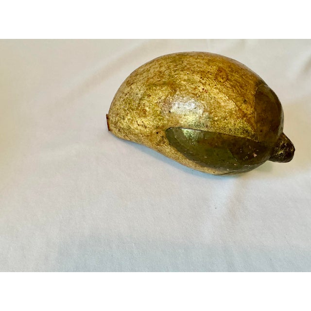 Terra Cotta Vintage Terra Cotta Pottery Bowl With Metal Clad Fruit For Sale - Image 8 of 12