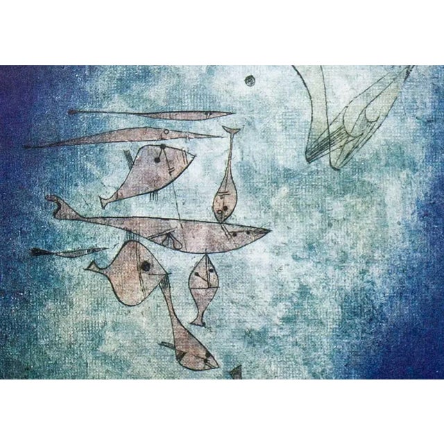 Abstract Paul Klee Lithograph “Fischbild” on Handmade Ppr +Custom Framing For Sale - Image 3 of 5