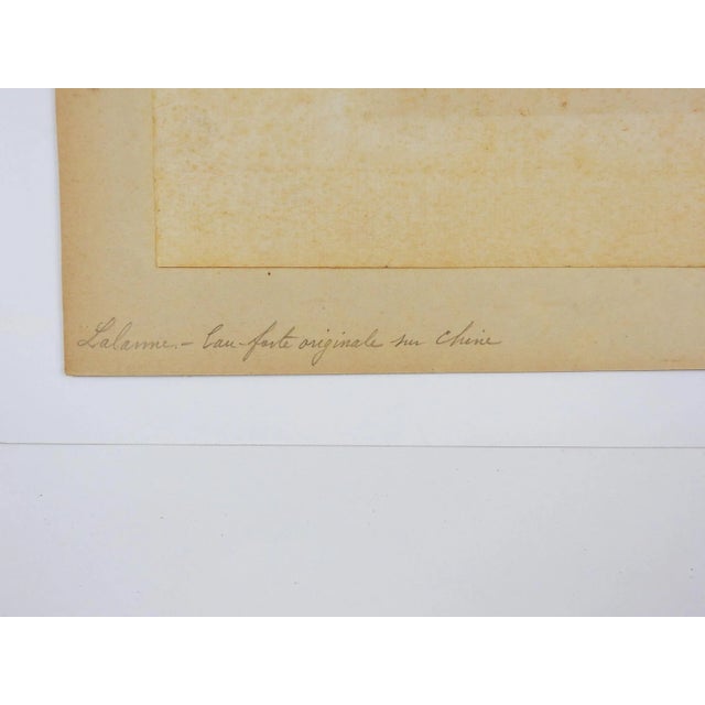 Etching on paper of harbor scene at Zaandam Holland, 1877 by Maxime Lalanne (1827-1886) France. Signed in plate lower...