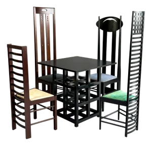 Table and Chairs Set by Charles Rennie Mackintosh for Cassina, Set of 5