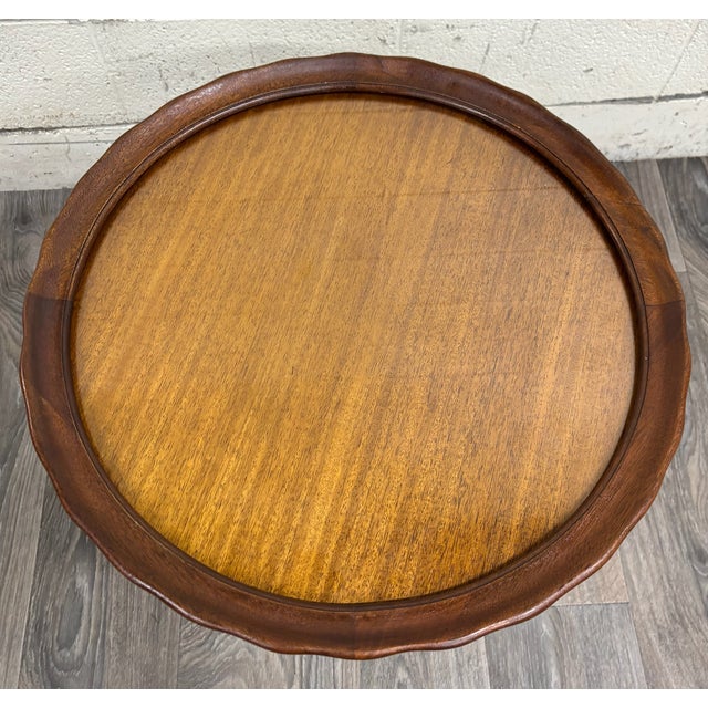 Vintage Queen Anne Traditional Style Pie Crust Side Table Accent Table For Sale - Image 9 of 13