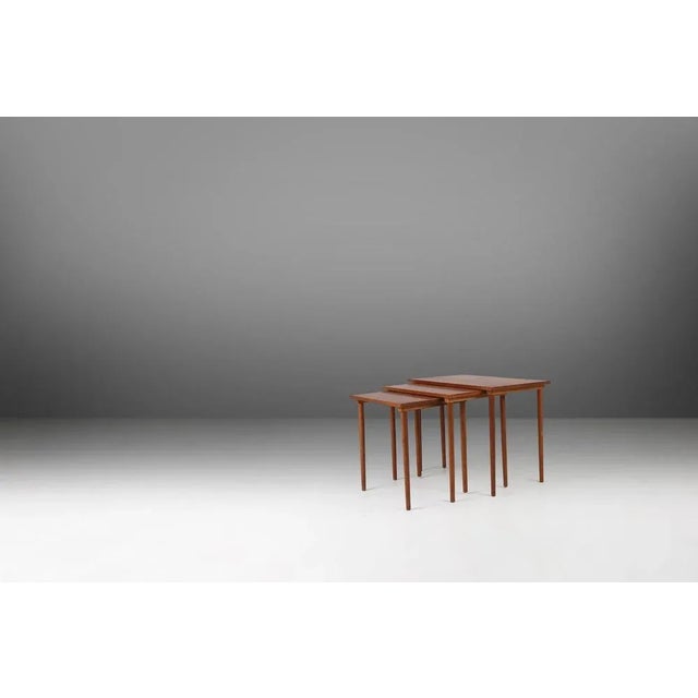 Scandinavian Teak Nesting Tables, Denmark, 1960s, Set of 3 For Sale - Image 12 of 13