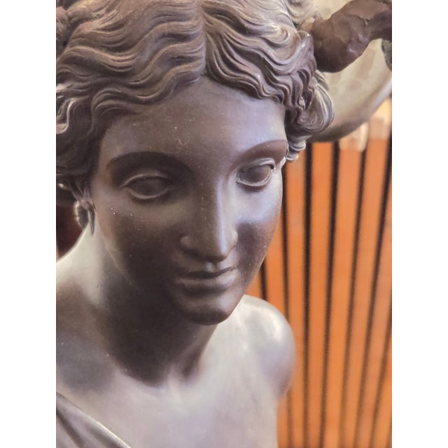 Antique 1900s Large Victory Bronze Statue on Marble Base Snakes Symbol Triumph Over Evil For Sale - Image 11 of 15