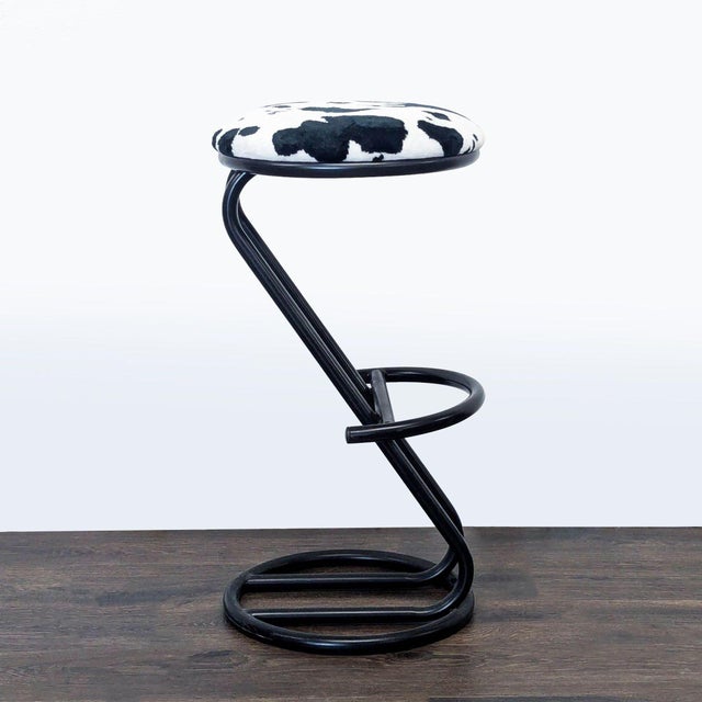 Ambiente Faux Cowhide Counter Stool For Sale - Image 4 of 8