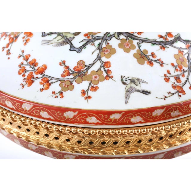 Metal Early 20th Century Large Bronze Mounted Imari Porcelain Footed Centerpiece For Sale - Image 7 of 13