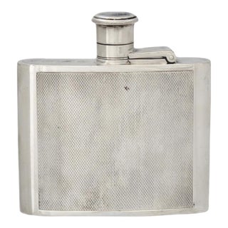 Vintage English Silverplate Hip Flask For Sale