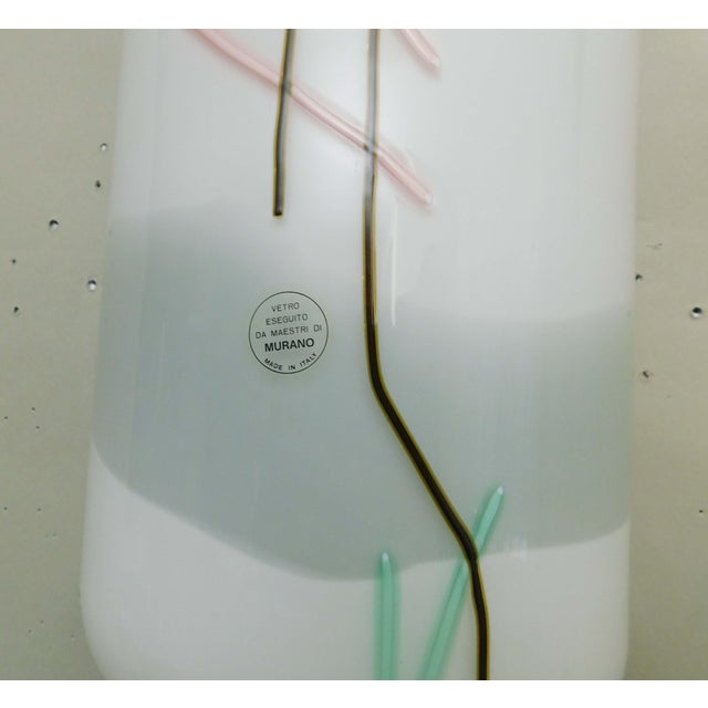 20th Century Frosted White Murano Sconces, a Pair For Sale - Image 6 of 7