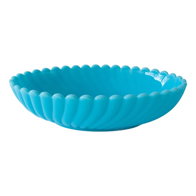 Vintage Art Deco Portuguese Glass Bowl by Ivima, 1940s For Sale