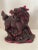 Red Vintage 1990s Red Cinnabar Chinese Food Dogs a Pair For Sale - Image 8 of 12