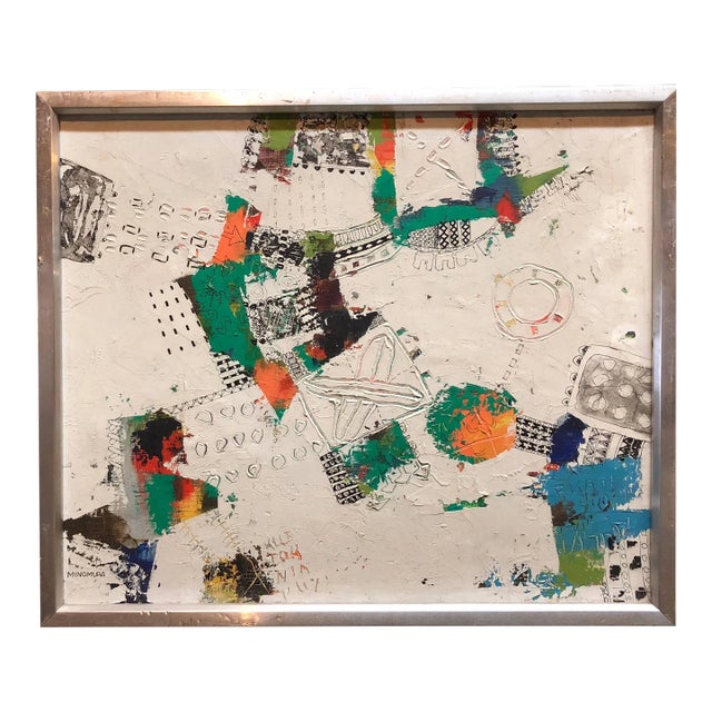 Yoshio Minomura, Japanese Modern Abstract 'Some Things of Value' Oil Painting For Sale