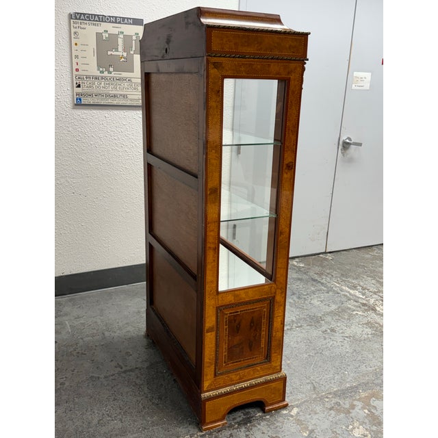 Louis XVI Style Marquetry Vitrine Display Cabinet, Vintage For Sale In San Francisco - Image 6 of 12