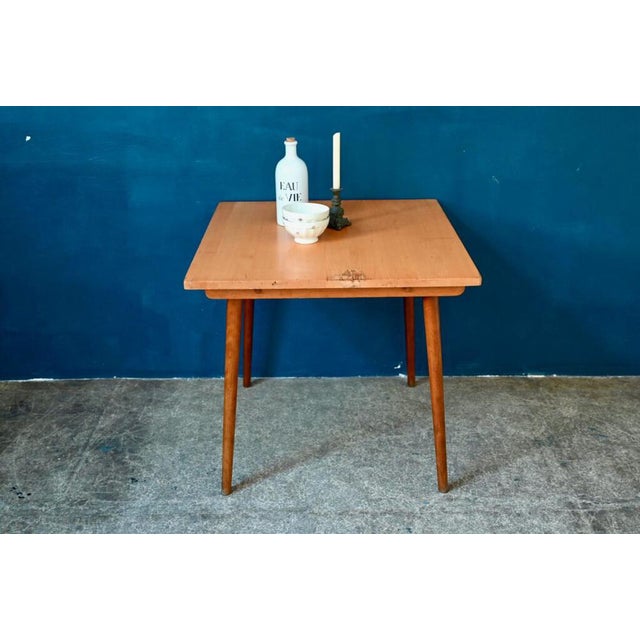 Wood Country Square Bistro Table, 1950s For Sale - Image 7 of 15