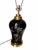 Vintage Black and Gold Floral Ceramic Table Lamp For Sale In Las Vegas - Image 6 of 11