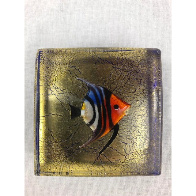 Murano Paperweight With Gold Inclusions For Sale In Miami - Image 6 of 7