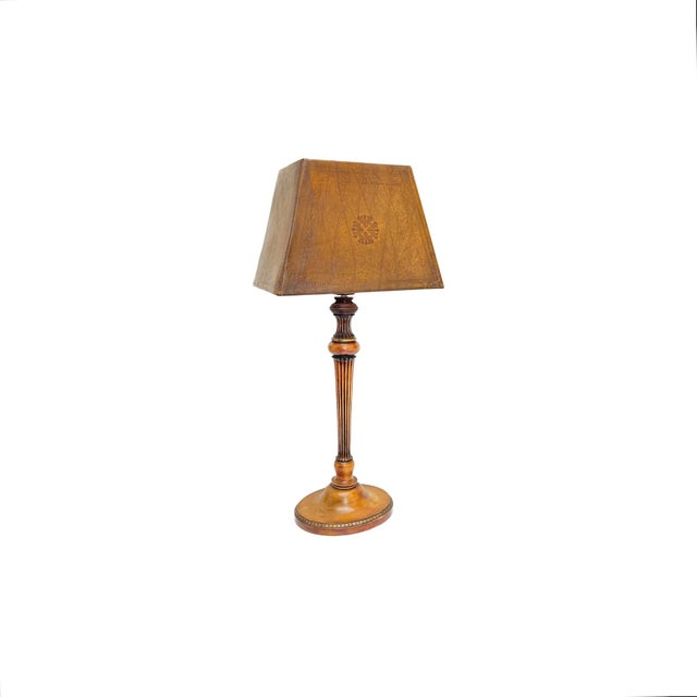 Neo-Classical Fluted Walnut Table Lamp on an Oval Base, 1940s For Sale - Image 18 of 18