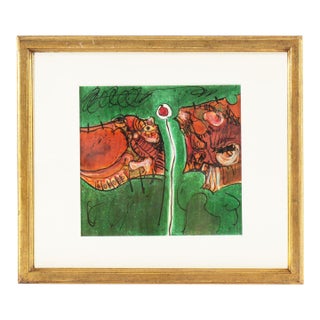 1968 Abstract Mixed Media Drawing by James L. Bruch For Sale