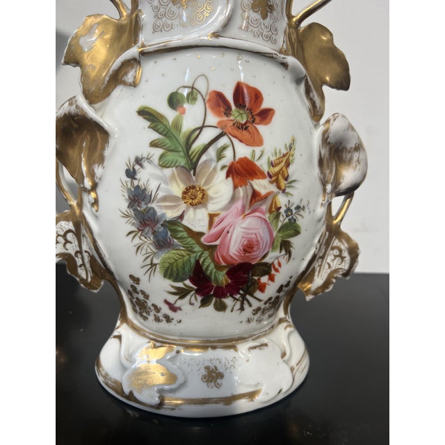 20th Century Porcelain Vases with Romantic Decoration, Set of 2 For Sale - Image 3 of 17