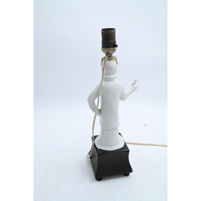Antique 19th Century Chinese Blanc De Chine Porcelain Kwan Yin Figure Mounted as a Table Lamp For Sale - Image 12 of 12