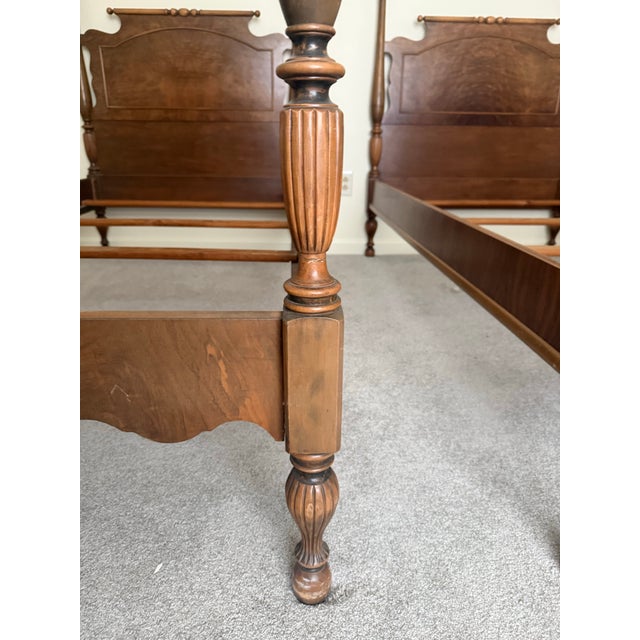 Berkey and Gay Four Poster Twin Beds For Sale - Image 9 of 12