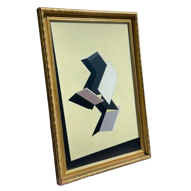 Vintage Geometric Framed Study Painting For Sale - Image 4 of 10