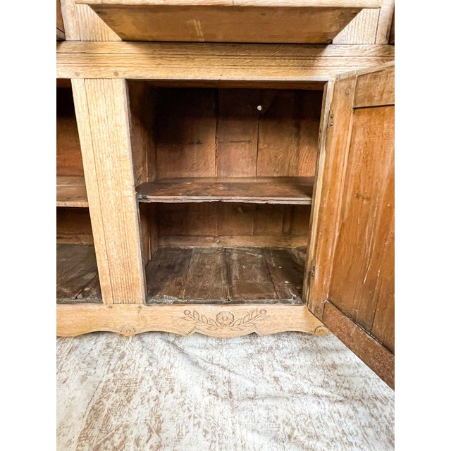 19th Century French Provincial Solid Oak Buffet in Natural Bleached Finish For Sale - Image 10 of 14