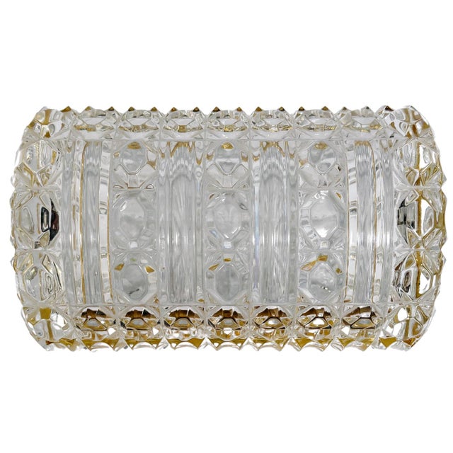 Vintage Large Domed Crystal Casket Box With Brass Frame For Sale - Image 10 of 16