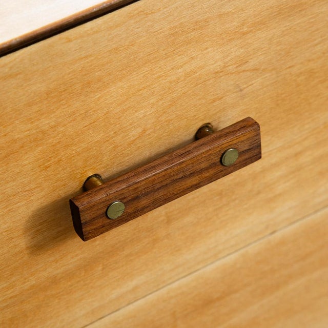 Mid Century Modern Dresser Credenza Birch Walnut Drawer Italian Blonde For Sale - Image 10 of 12