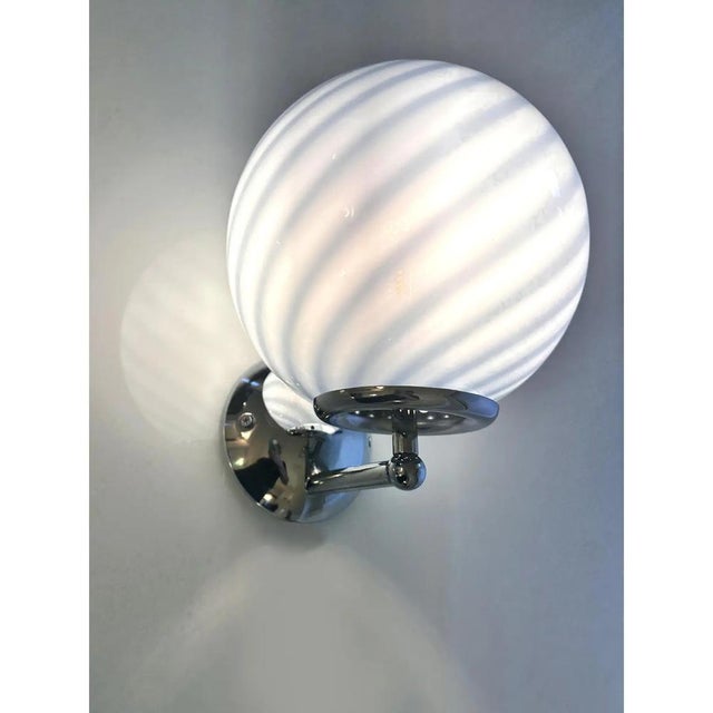 Blue Swirl Rods Murano Glass Wall Sconces by Simoeng, Set of 2 For Sale - Image 4 of 8