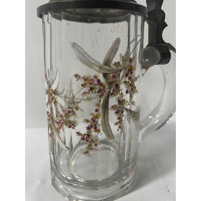 Covered Beer Mug in Enameled Glass For Sale - Image 3 of 10